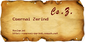 Csernai Zerind névjegykártya